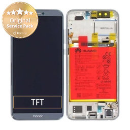 Huawei Honor 9 Lite - LCD Displej + Dotykové Sklo + Rám + Batéria (Glacier Grey) - 02351SNR Genuine Service Pack