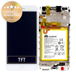 Huawei Y6 II CAM-L21 - LCD Displej + Dotykové Sklo + Rám + Batéria (White) - 02350VRS Genuine Service Pack