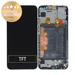 Huawei P Smart (2019), P Smart Plus (2019) - LCD Displej + Dotykové Sklo + Rám + Batéria (Midnight Black) - 02352JEY, 02352JFA Genuine Service Pack