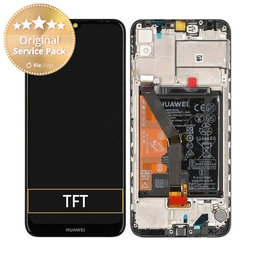 Huawei Y6s - LCD Displej + Dotykové Sklo + Rám + Batéria (Starry Black) - 02353JJV Genuine Service Pack