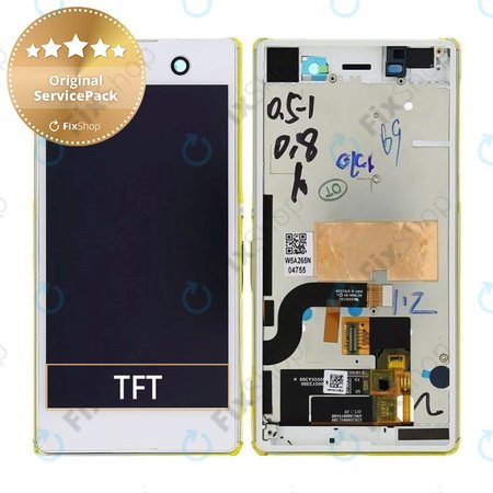 Sony Xperia M5 E5603 - LCD Displej + Dotykové Sklo + Rám (White) - 191HLY0004B-WCS Genuine Service Pack