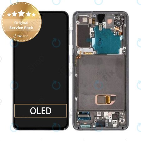 Samsung Galaxy S21 G991B - LCD Displej + Dotykové Sklo + Rám (Phantom Grey) - GH82-24544A, GH82-24545A, GH82-27255A Genuine Service Pack