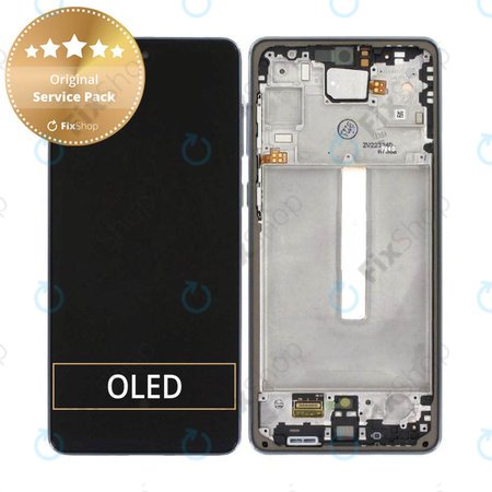 Samsung Galaxy A73 5G A736B - LCD Displej + Dotykové Sklo + Rám (Awesome Gray) - GH82-28686A, GH82-28884A Genuine Service Pack