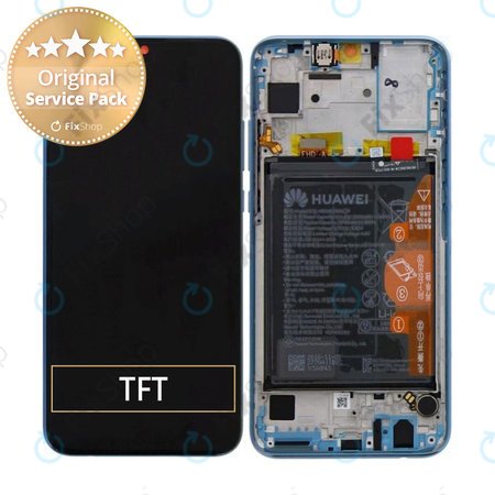 Huawei Honor 10 Lite - LCD Displej + Dotykové Sklo + Rám + Batéria (Sky Blue) - 02352HGU Genuine Service Pack