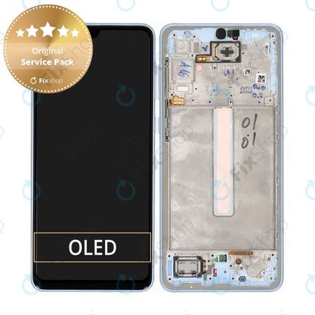 Samsung Galaxy A33 5G A336B - LCD Displej + Dotykové Sklo + Rám (Awesome Blue) - GH82-28143C, GH82-28144C Genuine Service Pack