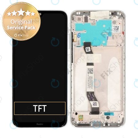 Xiaomi Redmi Note 8 - LCD Displej + Dotykové Sklo + Rám (Moonlight White) - 5600040C3J00 Genuine Service Pack