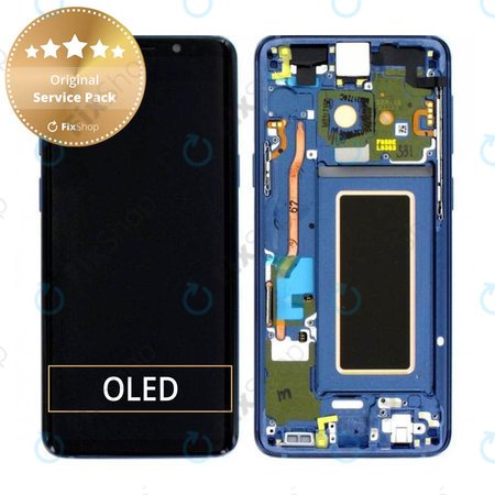 Samsung Galaxy S9 G960F - LCD Displej + Dotykové Sklo + Rám (Coral Blue) - GH97-21696D, GH97-21697D Genuine Service Pack