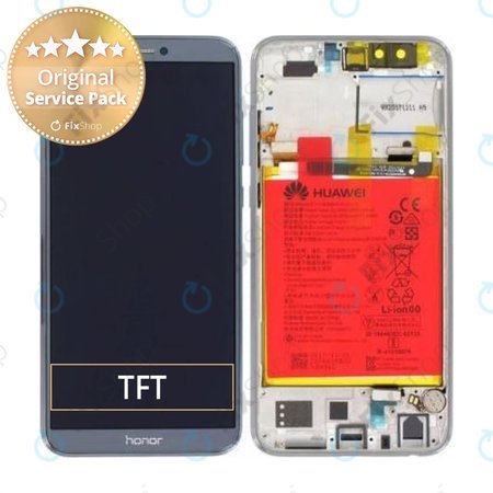 Huawei Honor 9 Lite - LCD Displej + Dotykové Sklo + Rám + Batéria (Glacier Grey) - 02351SNR Genuine Service Pack