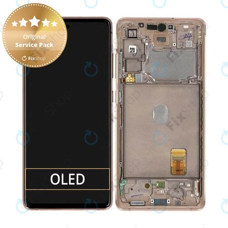 Samsung Galaxy S20 FE 5G G781B - LCD Displej + Dotykové Sklo + Rám (Cloud Orange) - GH82-24214F, GH82-24215F, GH82-29056F Genuine Service Pack