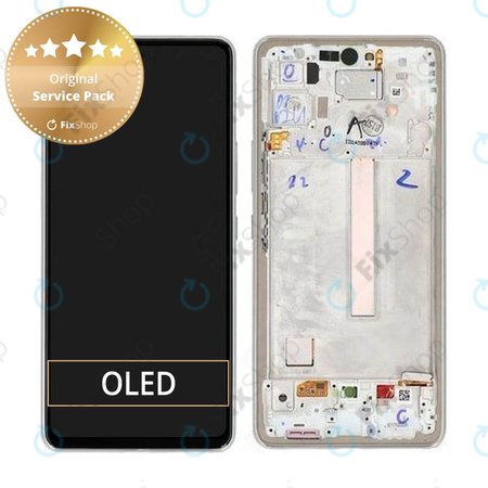 Samsung Galaxy A53 5G A536B - LCD Displej + Dotykové Sklo + Rám (Awesome White) - GH82-28024B, GH82-28025B Genuine Service Pack