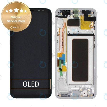 Samsung Galaxy S8 Plus G955F - LCD Displej + Dotykové Sklo + Rám (Arctic Silver) - GH97-20470B, GH97-20564B, GH97-20565B Genuine Service Pack