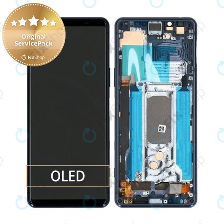 Sony Xperia 5 II - LCD Displej + Dotykové Sklo + Rám (Blue) - A5024934A Genuine Service Pack