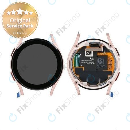 Samsung Galaxy Watch 4 40mm R865 - LCD Displej + Dotykové Sklo + Rám (Pink Gold) - GH97-26411D Genuine Service Pack