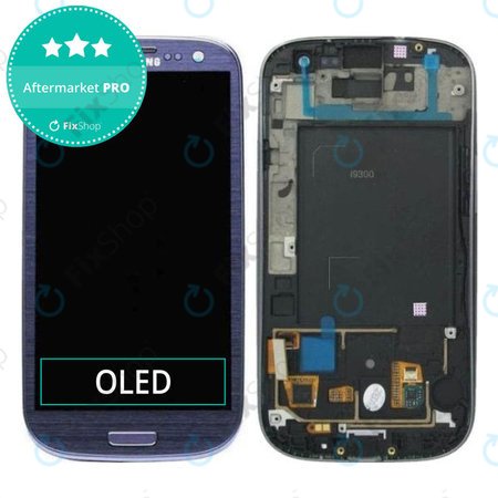 Samsung Galaxy S3 i9300 - LCD Displej + Dotykové Sklo + Rám (Pebble Blue) OLED