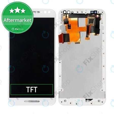 Motorola Moto X Style XT1572 - LCD Displej + Dotykové Sklo + Rám (White) TFT