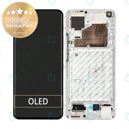 Xiaomi Mi 11, Mi 11 Pro - LCD Displej + Dotykové sklo + Rám (Cloud White) - 56000700K200 Genuine Service Pack