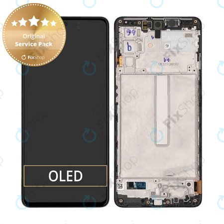 Samsung Galaxy M52 5G M526B - LCD Displej + Dotykové sklo + Rám (Black) - GH82-27091A, GH82-27094A Genuine Service Pack