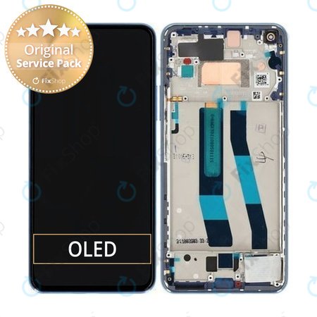 Xiaomi 11 Lite 5G NE 2109119DG 2107119DC - LCD Displej + Dotykové Sklo + Rám (Bubblegum Blue) - 5600050K9D00 Genuine Service Pack