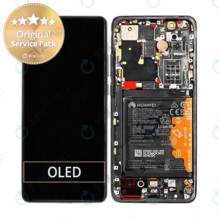 Huawei P40 Pro Plus - LCD Displej + Dotykové sklo + Rám + Batéria + Senzor Odtlačku Prsta (Ceramic Black) - 02353RVJ Genuine Service Pack