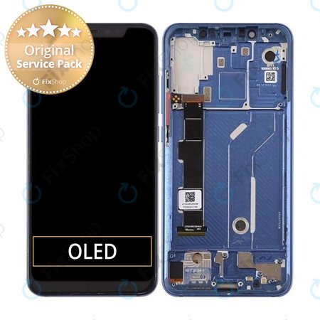 Xiaomi Mi 8 - LCD Displej + Dotykové Sklo + Rám (Blue) - 561010006033 Genuine Service Pack