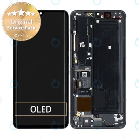 Xiaomi Mi Note 10 Lite - LCD Displej + Dotykové Sklo + Rám (Midnight Black) - 5600040F4L00 Genuine Service Pack