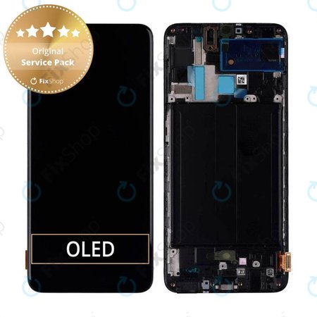 Samsung Galaxy A70 A705F - LCD Displej + Dotykové Sklo + Rám (Black) - GH82-19747A, GH82-19787A Genuine Service Pack