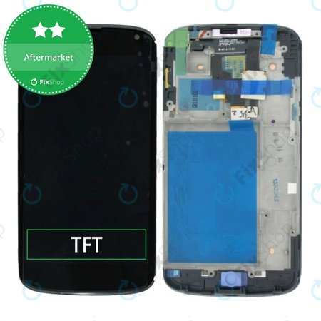 LG Nexus 4 E960 - LCD Displej + Dotykové Sklo + Rám (Black) TFT