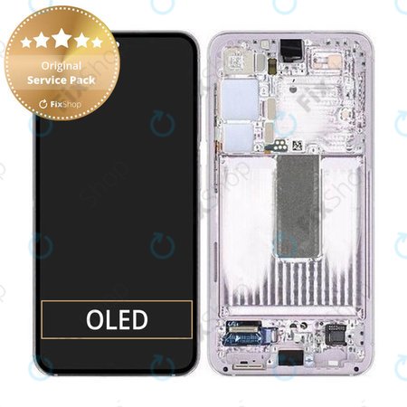 Samsung Galaxy S23 S911B - LCD Displej + Dotykové Sklo + Rám (Lavender) - GH82-30481D, GH82-30480D Genuine Service Pack