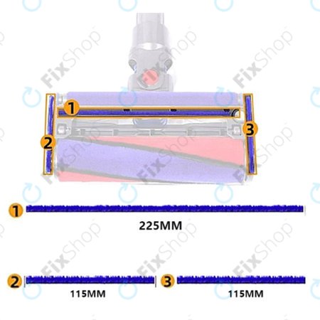 Dyson V-series - Jemné Plyšové Pásiky